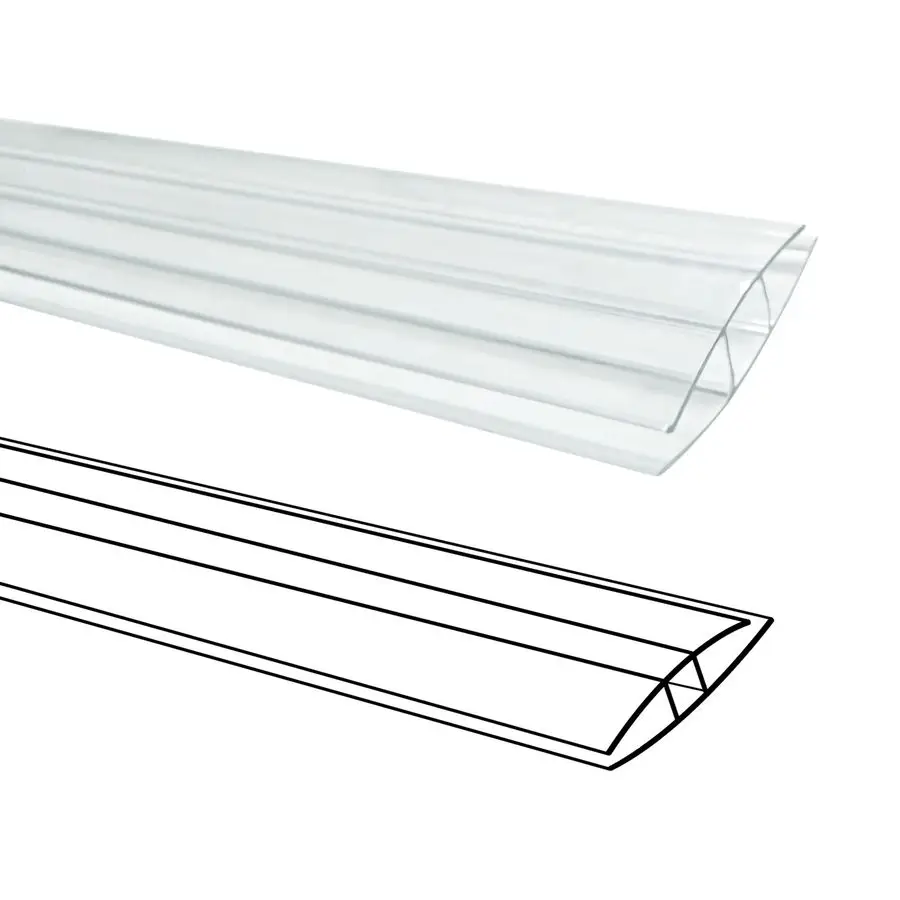 

PCS Polycarbonate Greenhouse HClip Connectors 4ft Length, Fits 0.24 amp 0.32 TwinWall Polycarbonate Panels Duty Dust, Rain amp M