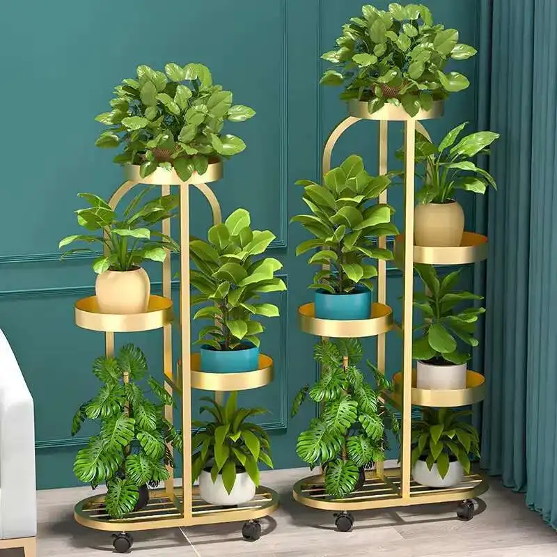 

France Aesthetics Rack Modern Living Room Balcony Mobile Indoor Flower Rack Decorations Designer Plantenrek Home Furniture