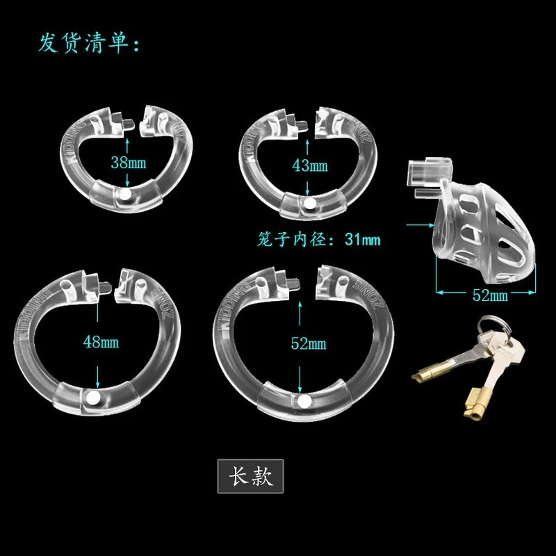 New Stainless Steel/plastic Openable Male Chastity Cage Device Cock Cage with 4 Size Penis Ring Chastity Lock Adult Sex Toy