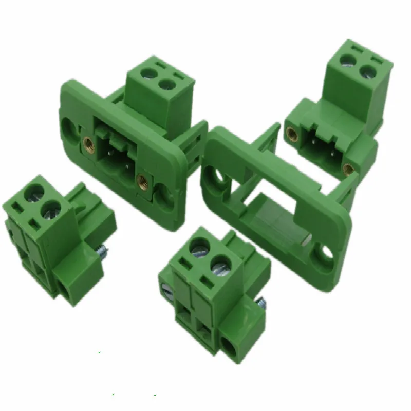 2sets 2EDGWC 2edg 2/3/4/5/6 Pin 5.08MM Pitch Pluggable Screw Terminal Block 5.08 Connector PLUG + SOCKET Solderless Docking