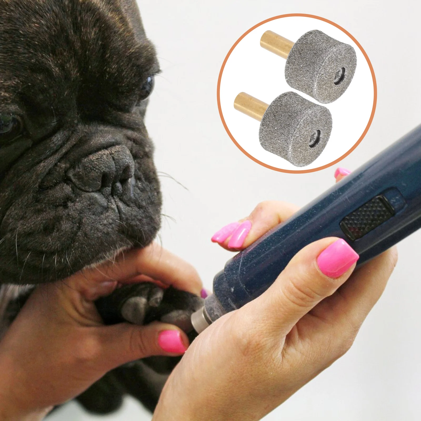 

2 Pcs Grinding Head Replacement Heads Pet Nail Grinder Dog Paw Trimmer Wheel Electric