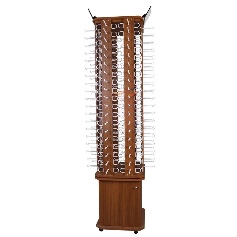 Glasses display rack Sun glasses frame Floor-to-ceiling rotating mobile creative wood paint sunglasses display rack