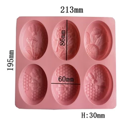 1 Pc 6 stampi in Silicone a forma di ape stampi in Silicone per torta di sapone fatti a mano ovali