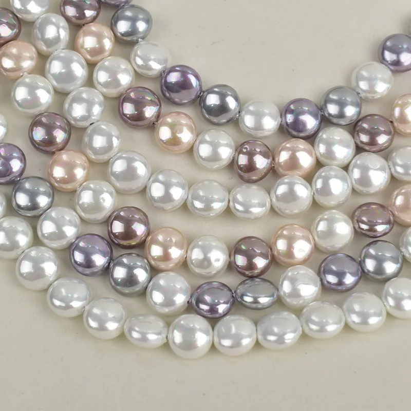 

10mm Colorful Shell Imitation Pearls Natural Shell Loose Spacer Beads for Jewelry Making DIY Charms Bracelets Earrings Accessory