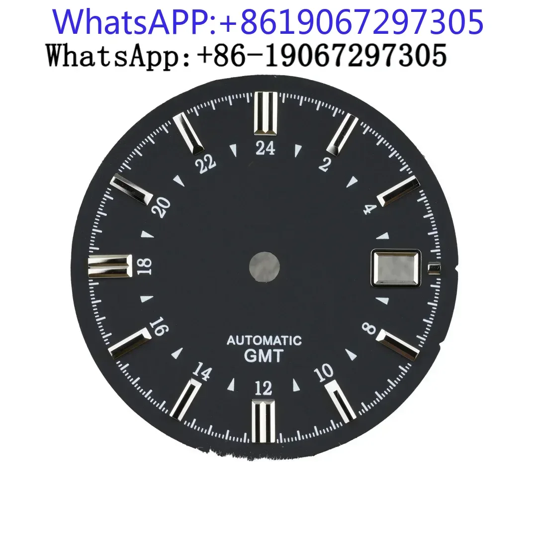 2025 Beige Matte Sunburst Sports Diving Watch Dial Suitable for GMT NH35/34 Automatic Movement Silver Marker NH35 Case Mod Parts