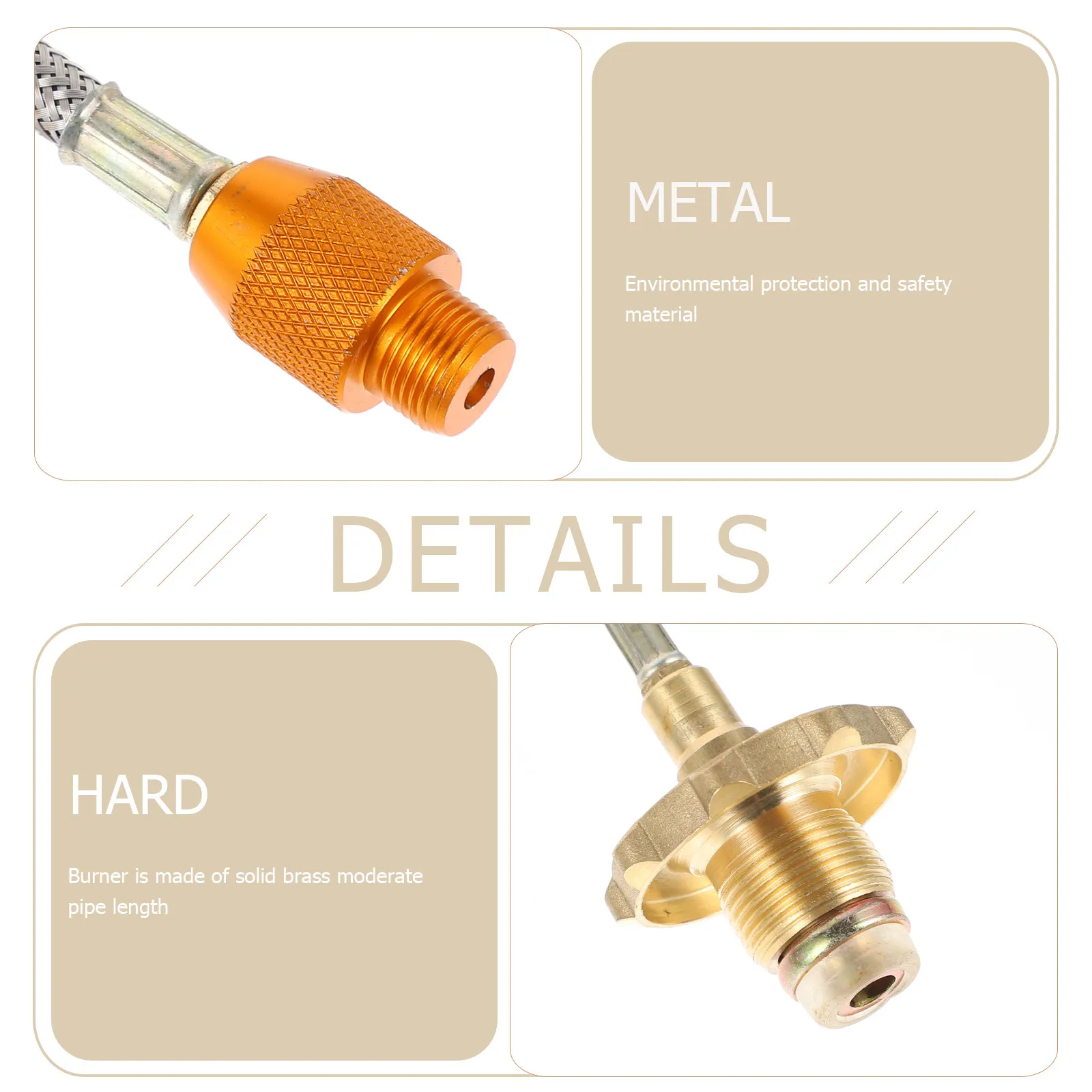 1Pcs Gas Tank Adapter Converter Woven Propane Hose for Dual Cooker Connection Barbecue Camping Hiking Gathering