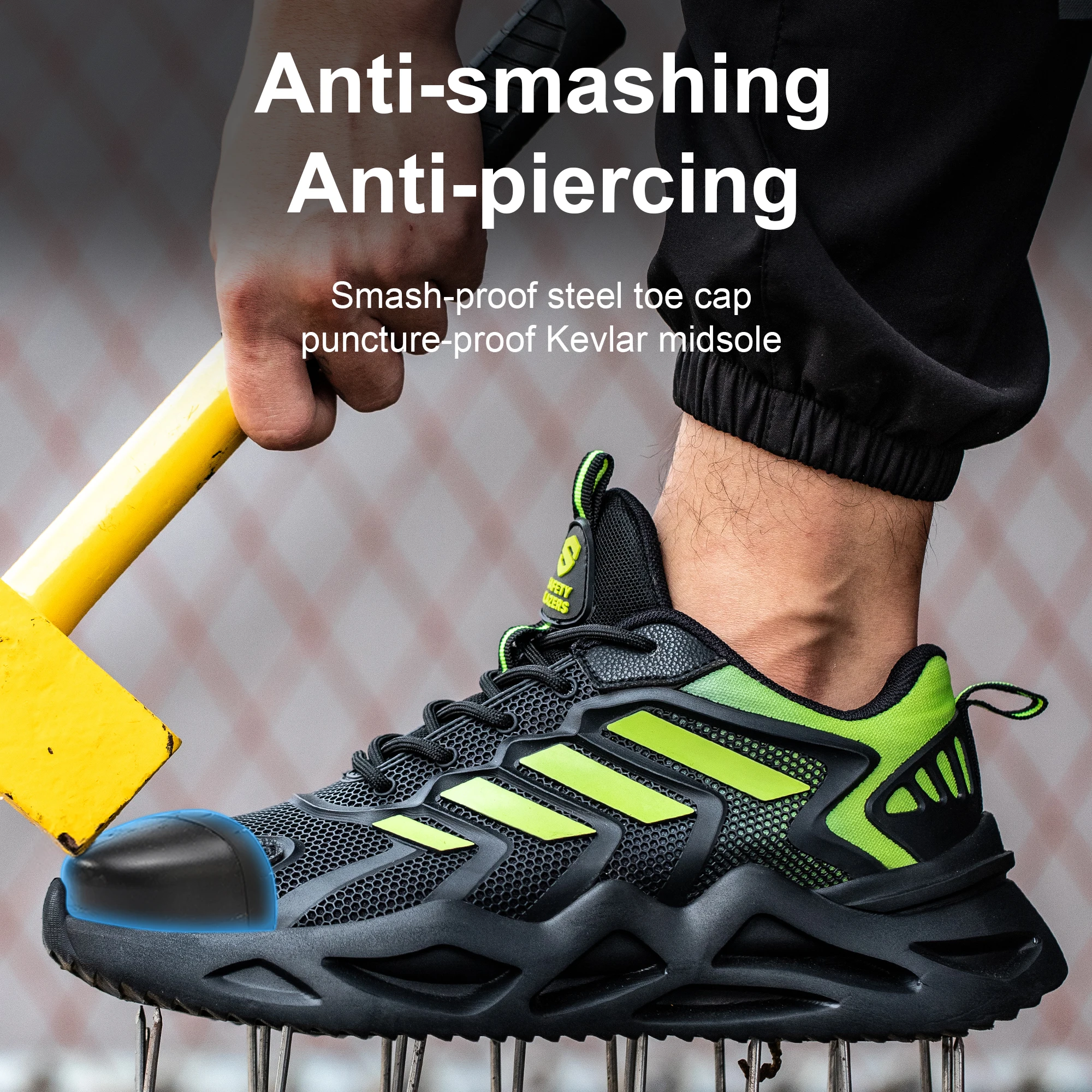 Nieuwe Veiligheidsschoenen Lichtgewicht Heren Stalen Teen Anti-Punctie Anti-Smash Werkende Sneakers Onverwoestbare Beschermende Schoenen