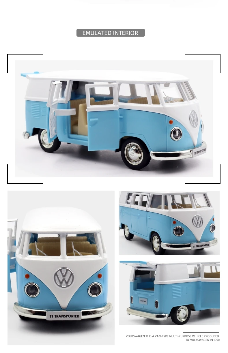 MINIALUXE : VOLKSWAGEN COMBI BUS BLEU - 1/43 MINIALUXE : VOLKSWAGEN COMBI BUS BLEU - 1/43