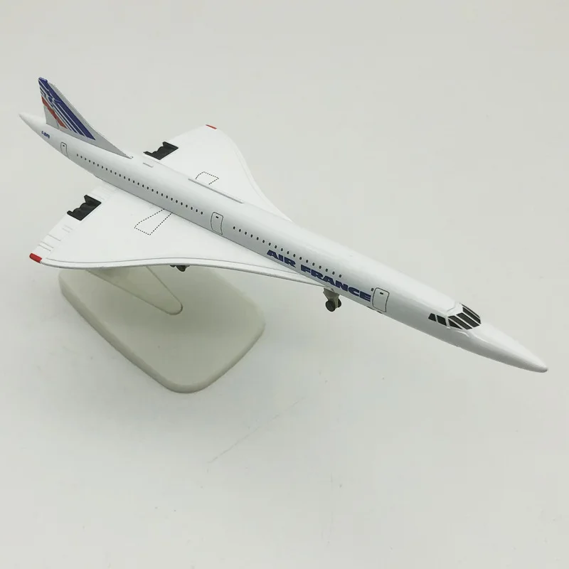 Vliegtuigmodellen Concorde AIR FRANCE Airlines 20 cm Legering Metaal Model Vliegtuig Air W Stand Vliegtuigen katrol landingsgestel Craft gift