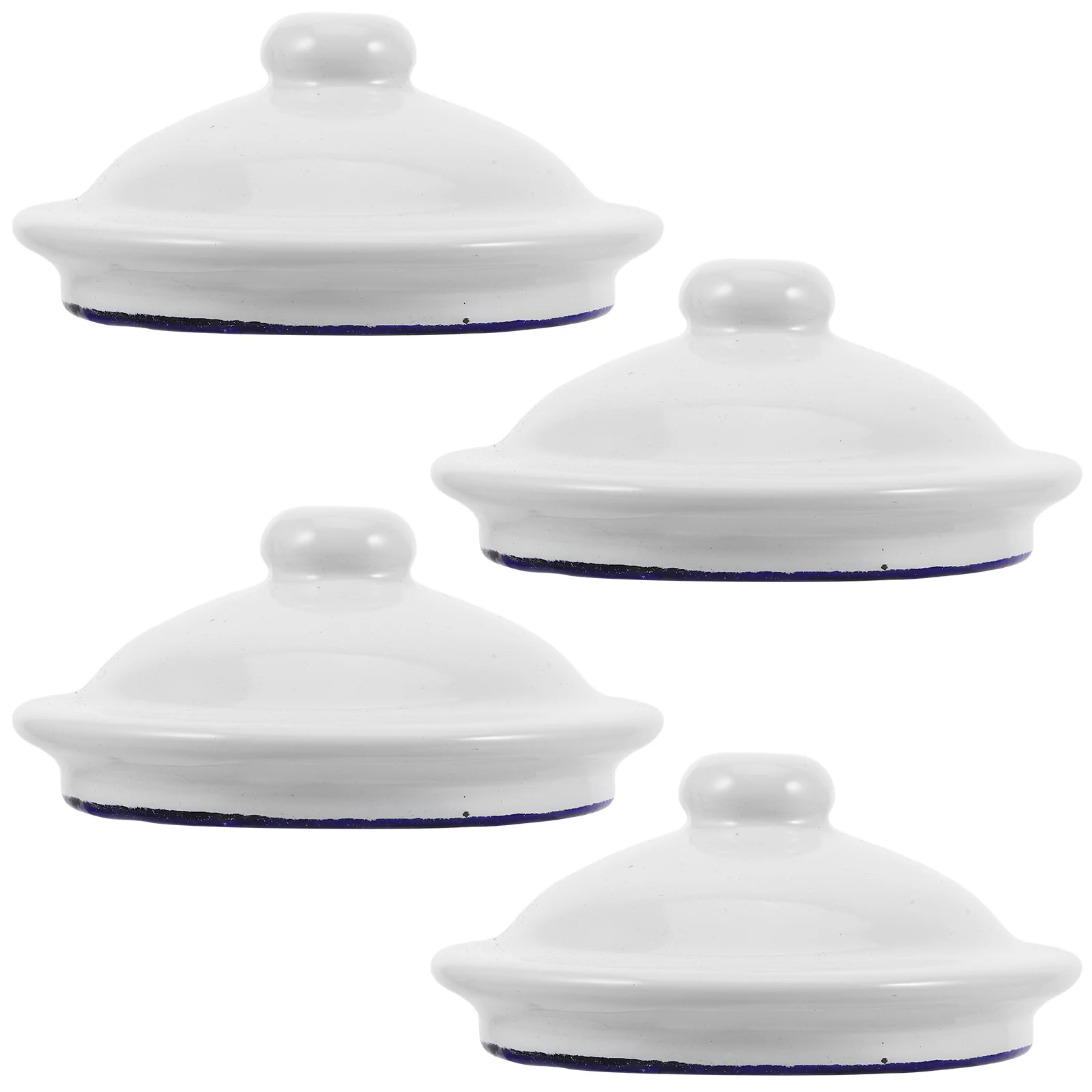 

4pcs Enamel Teaware Lid Round Replacement Covers For Mug Cup Tea Kettle Kitchen Beverage Accessory Sealing Strainer Cap Pitcher