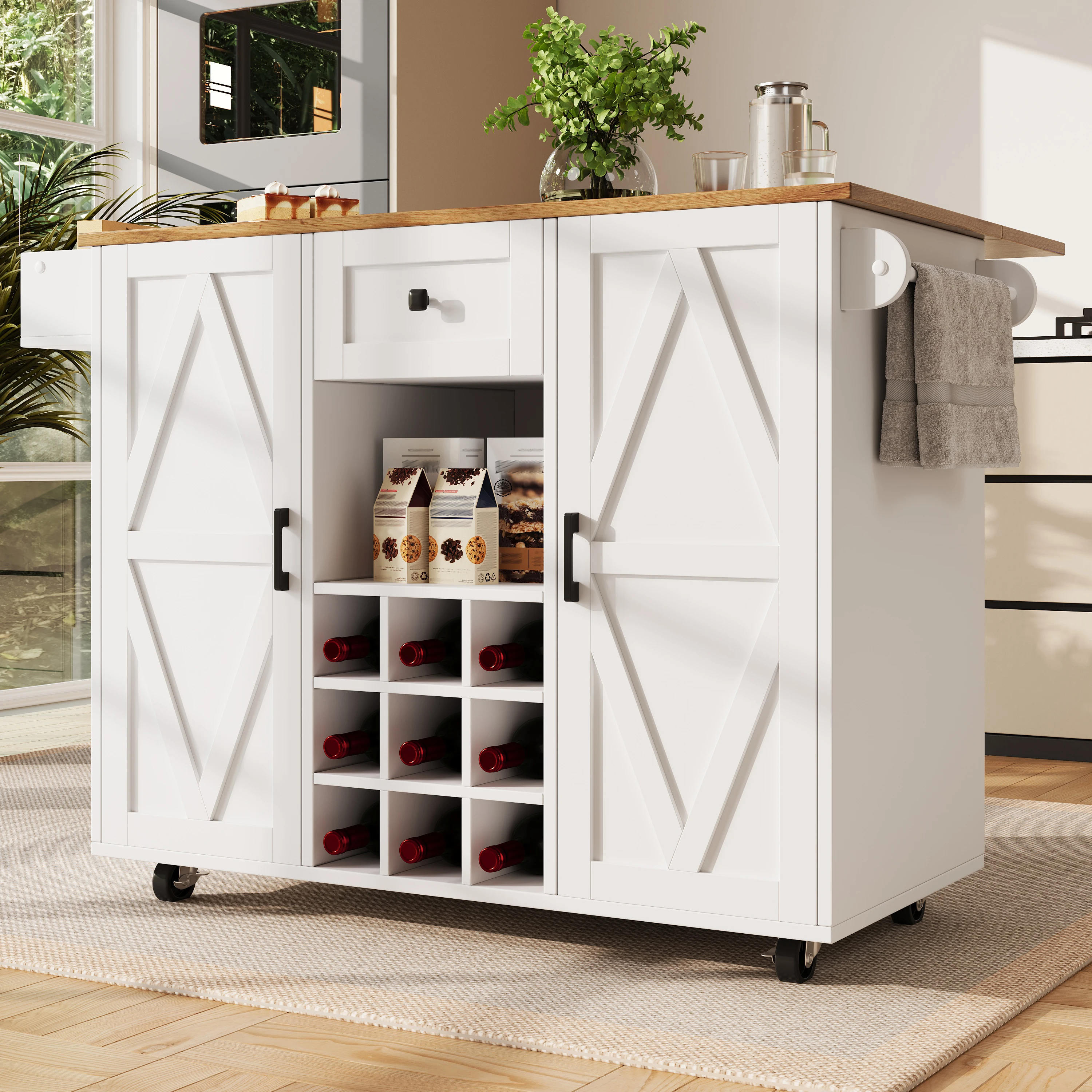Isla de cocina moderna gabinetes aparador