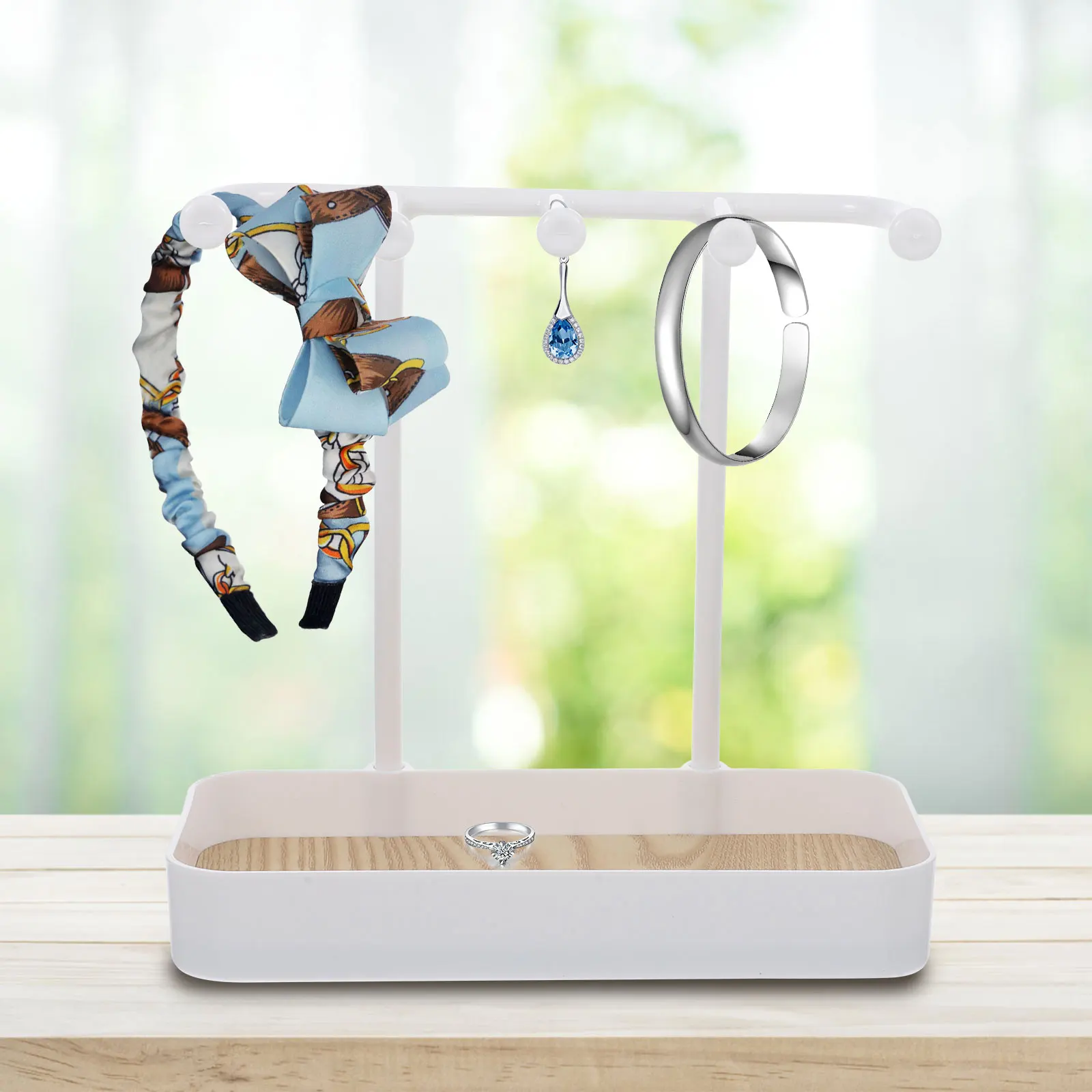 

1pc Durable Jewelry Storage Holder Display Stand For Necklaces Earrings And Hair Accessories