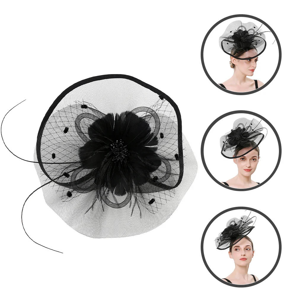 

Veil Fascinator Hat Headband Hair Clip Two Ways to Wear Elegant Mesh Yarn 1920 Costume Accessories Fascinators for Women Tea