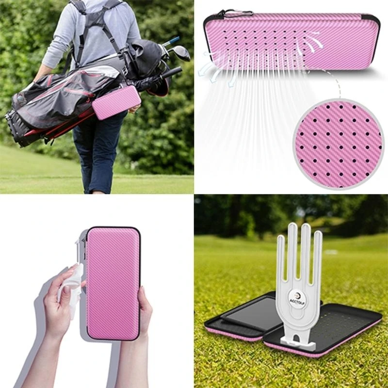 

Golf Performances Gloves Holder Box, Removable Golf Glove Hanger Golf Accessories Case with Carabiner Clip for Golfers