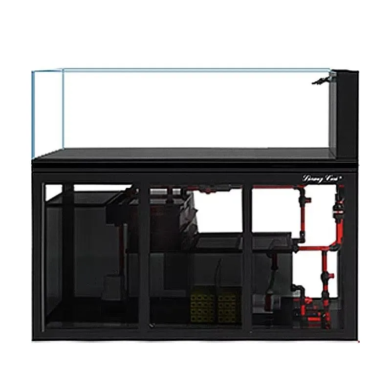 400L Frameless Ultra Clear Glass Aquarium Fish Tank with Bottom Cabinet Ecological Landscape Accessories