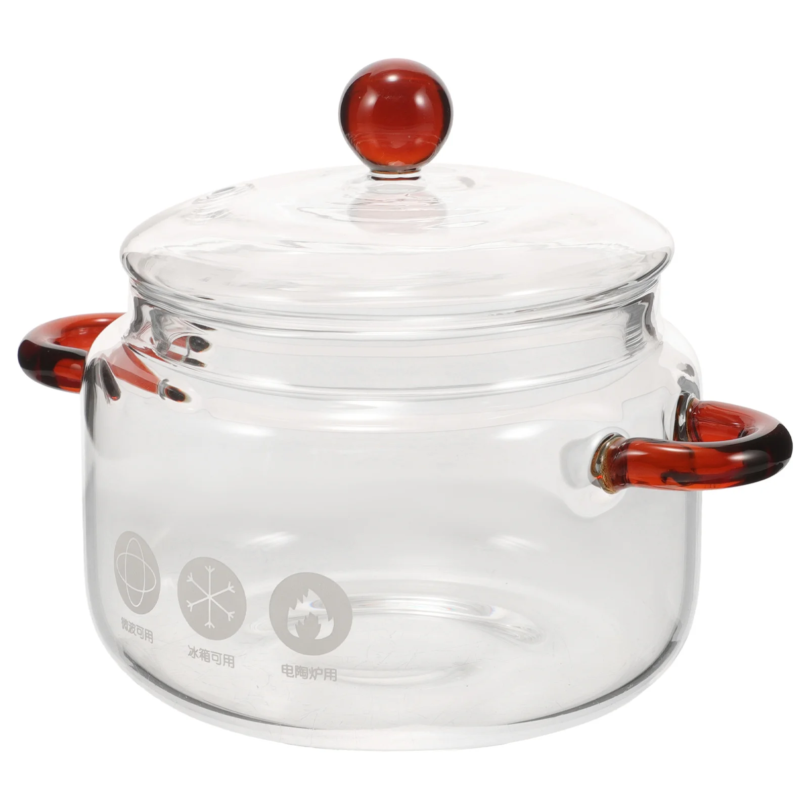 

Multi Functional Glass Stew Pot with Lid High Borosilicate Material Heat Resistant for Soup Noodles Cooking Double Ear Safety