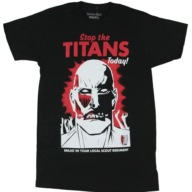 Attack on Titan Mens T Shirt Stop the Titans Today Recruitment Poster