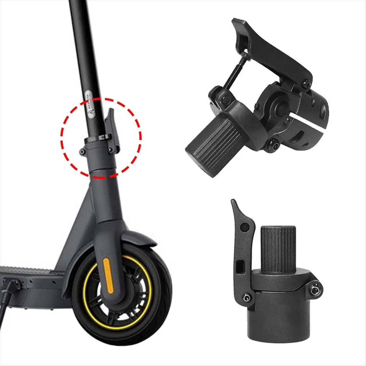 

ABPF Electric Scooter Folding Adapter Folding Rod Pole Base Folding Hook Folder Mount for G30 Max