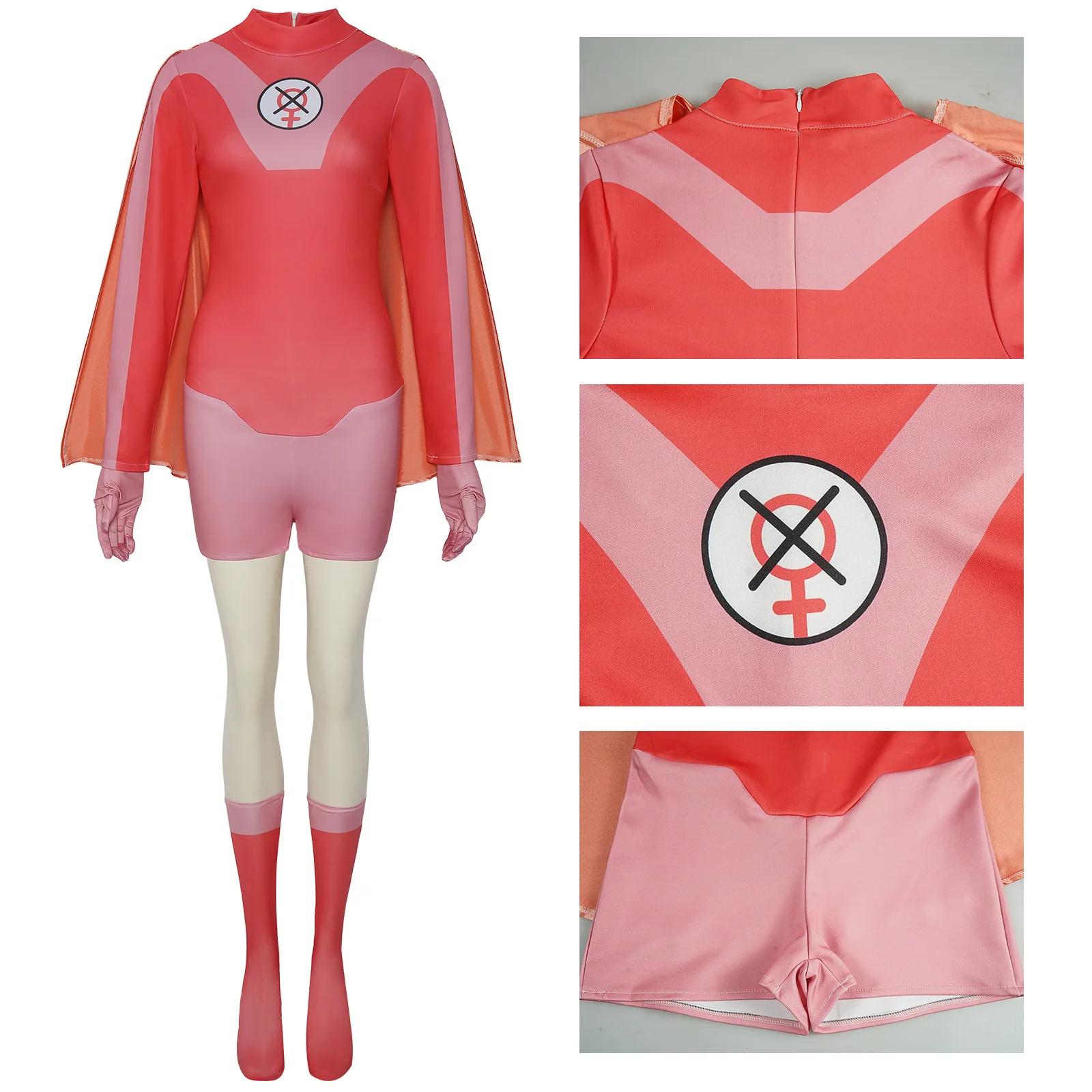 Fashion 2025 Women Atom Eve Cosplay Bodysuit Cloak Costume Outfits Adult Female Halloween Party Roleplay Suit For Girls