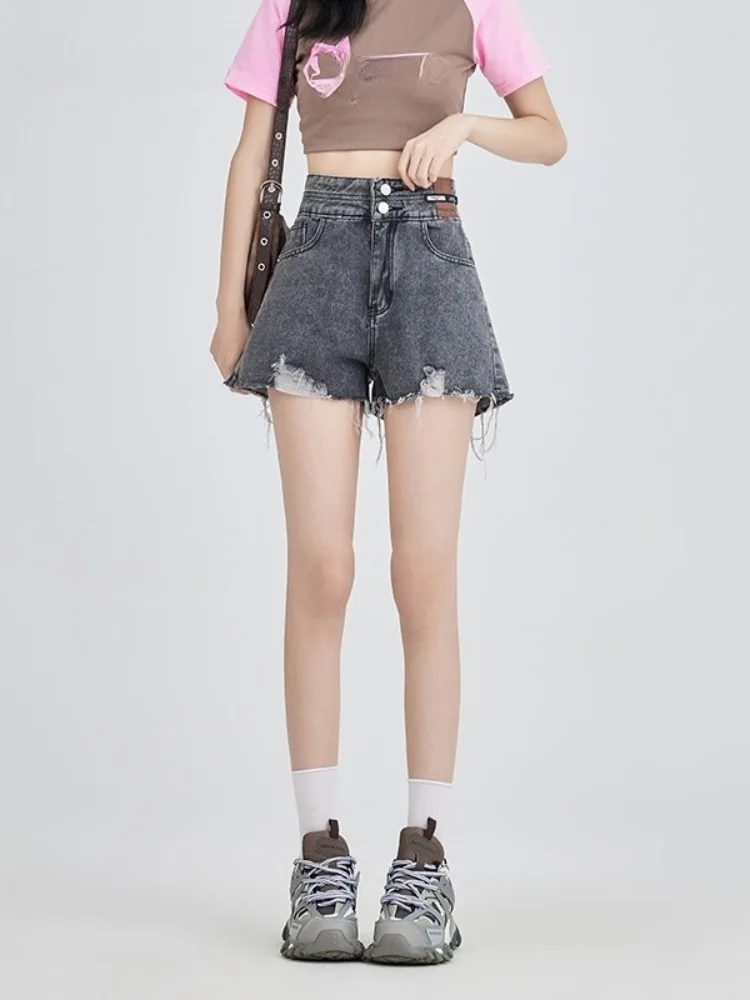 

Spring 2026 Slimming High Waist A-Line Wide Leg Short Jeans Women plus Size Comfortable Breathable Casual Wear All Seasons