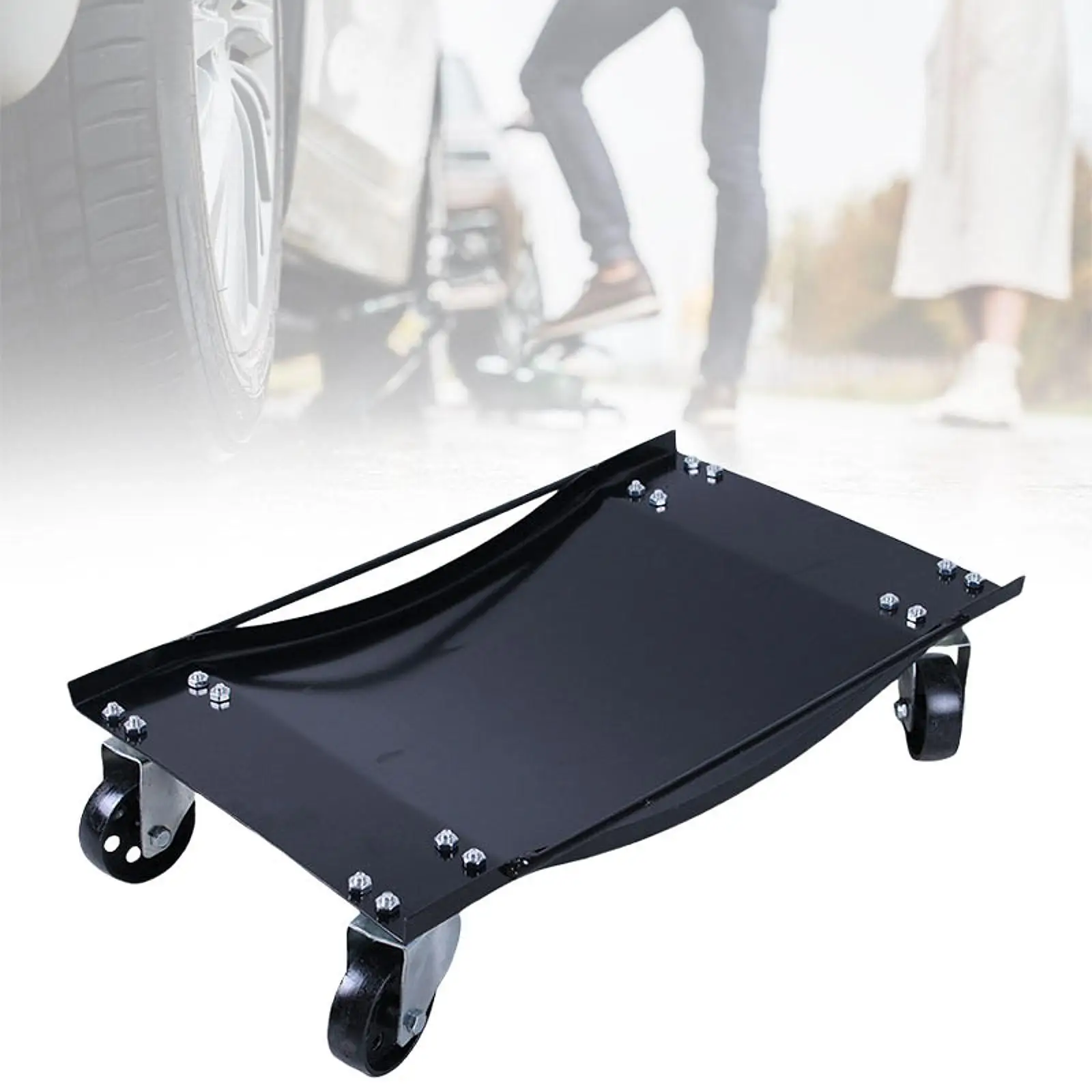 360 Degree Rotatable Car Wheel Dolly with Anti Skid Design Tire Storage Cart for Moving Cars Trailers Workshops