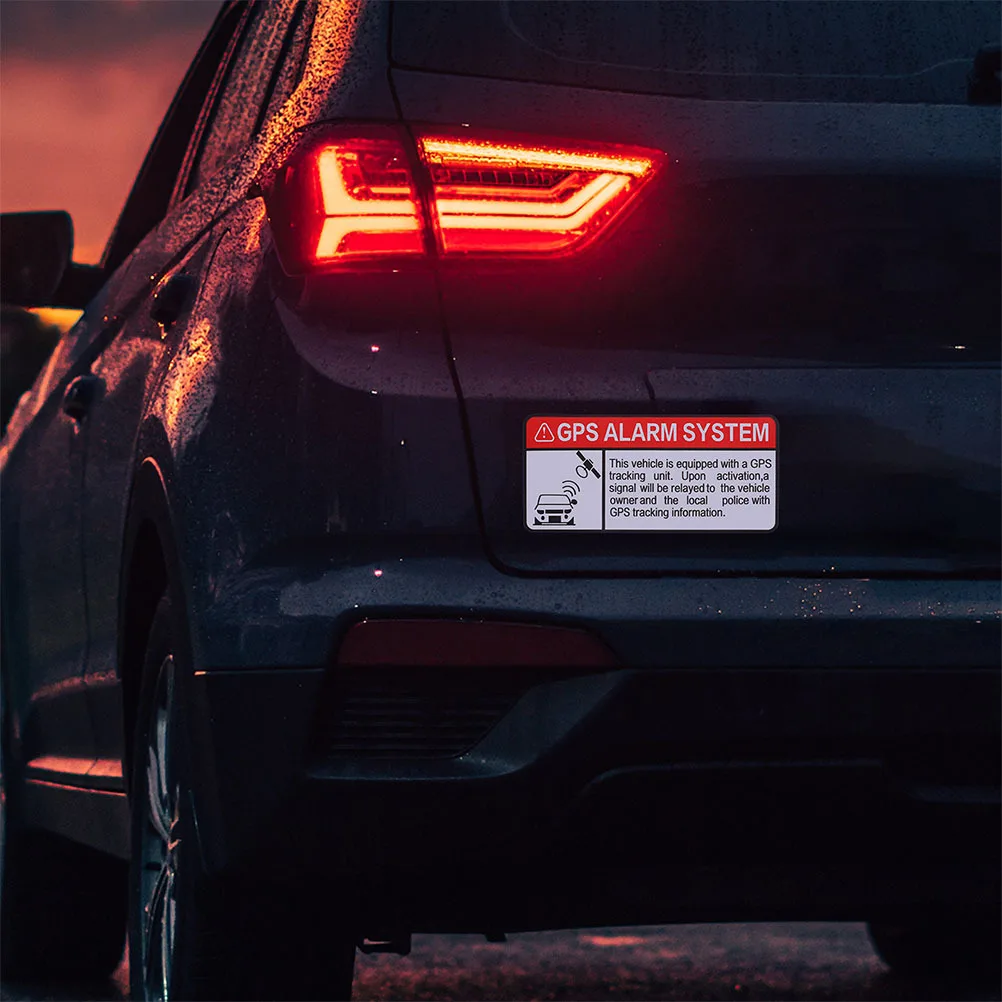

2Pcs Car Warning Stickers GPS Alarm System Security Decal High Visibility Waterproof Easy Install Warning Decals for Car