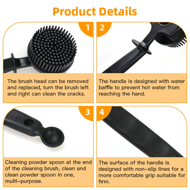 Sikat mesin kopi 51MM 58MM, alat pembersih kepala Groud silikon dapat dilepas cocok untuk Delonghi Breville Gaggia aksesoris Espresso