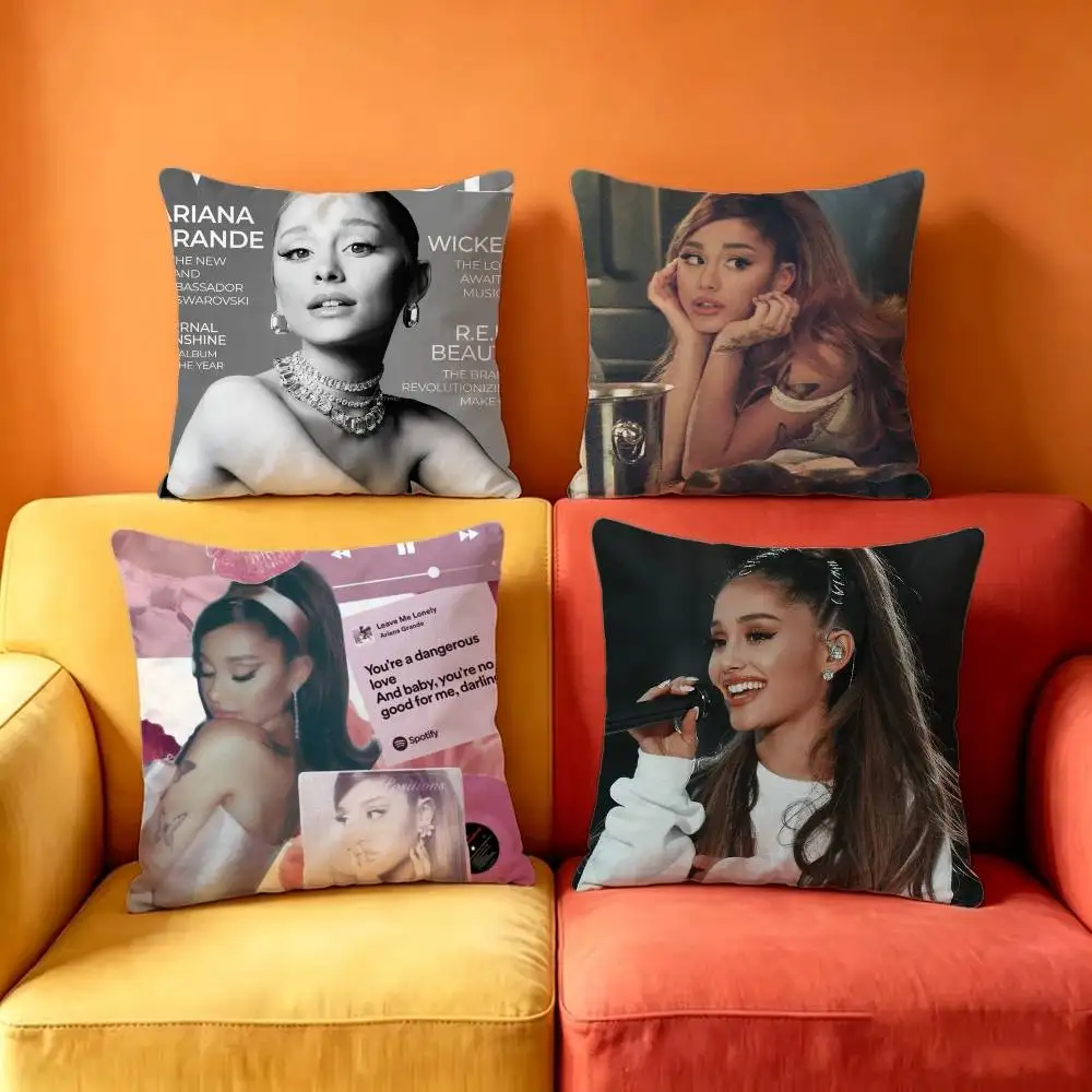 A-Ariana G-Grande  Square Double-Sided printed Pillow Case Bedroom Bedside Pillow Sofa Cushion Cover
