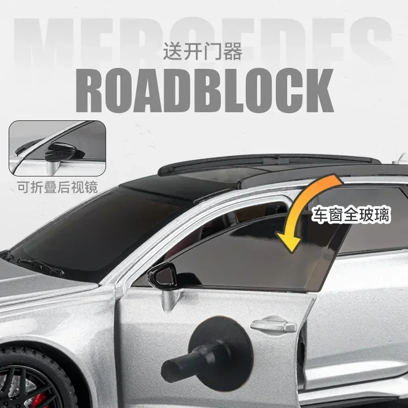 1:24 RS6 시뮬레이션 합금 자동차 모델 소리와 빛 당겨 장난감 자동차 스테이션 왜건 소년 컬렉션 장식 선물