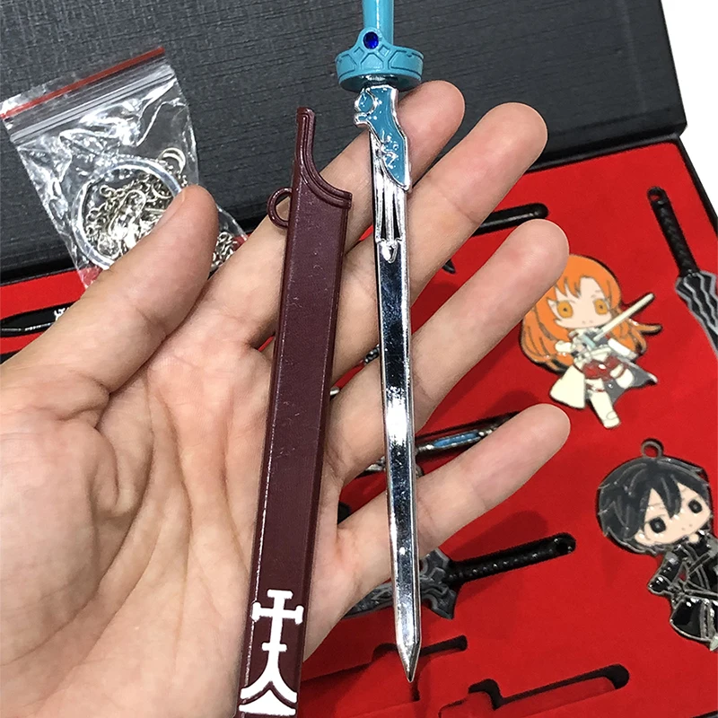 12 قطعة/المجموعة أنيمي ساو يوكي Asuna Kirito اكسسوارات سبيكة قلادة سلسلة المفاتيح المعدنية قلادة الدعائم