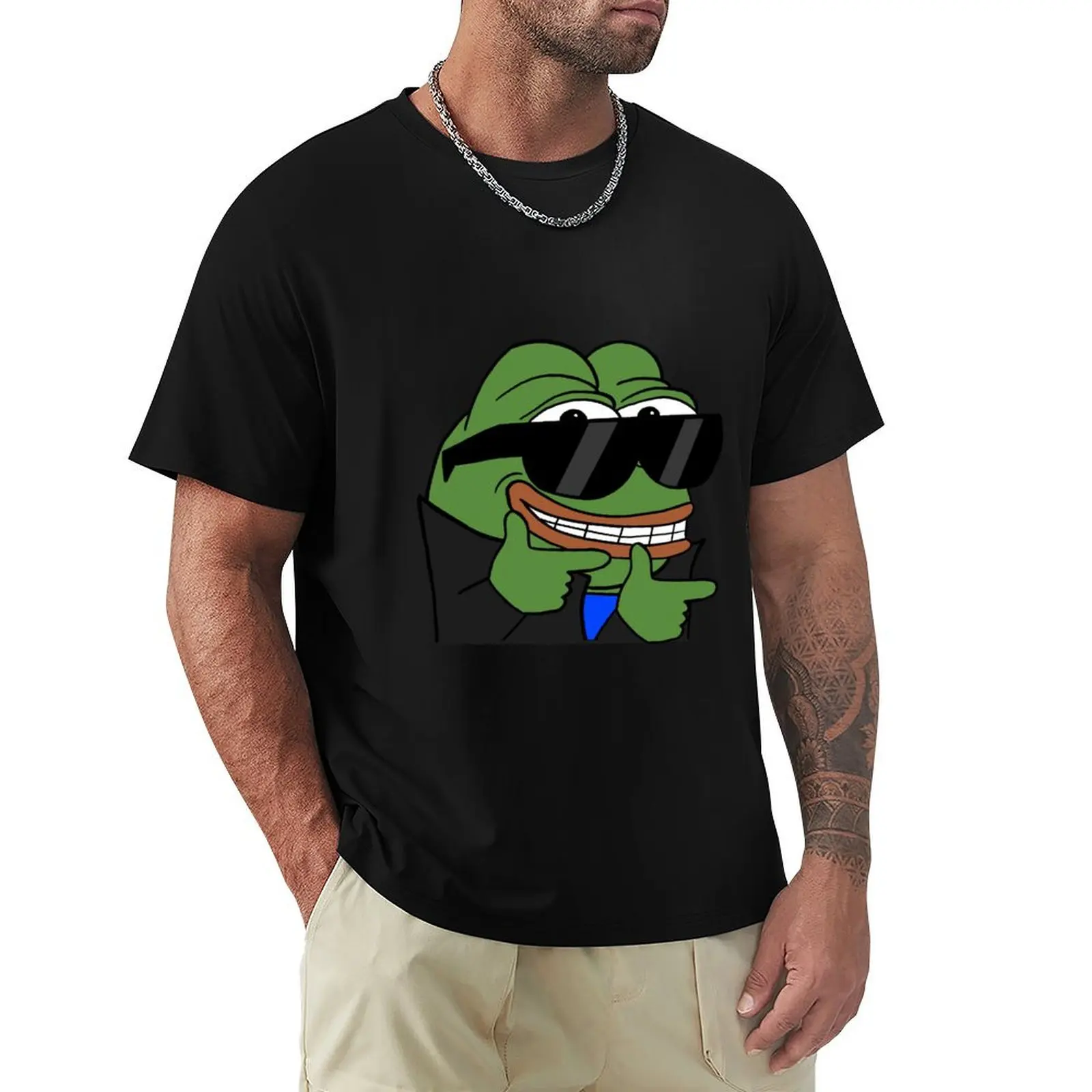 pepe cool finger guns T-Shirt man t shirts graphic T-Shirt