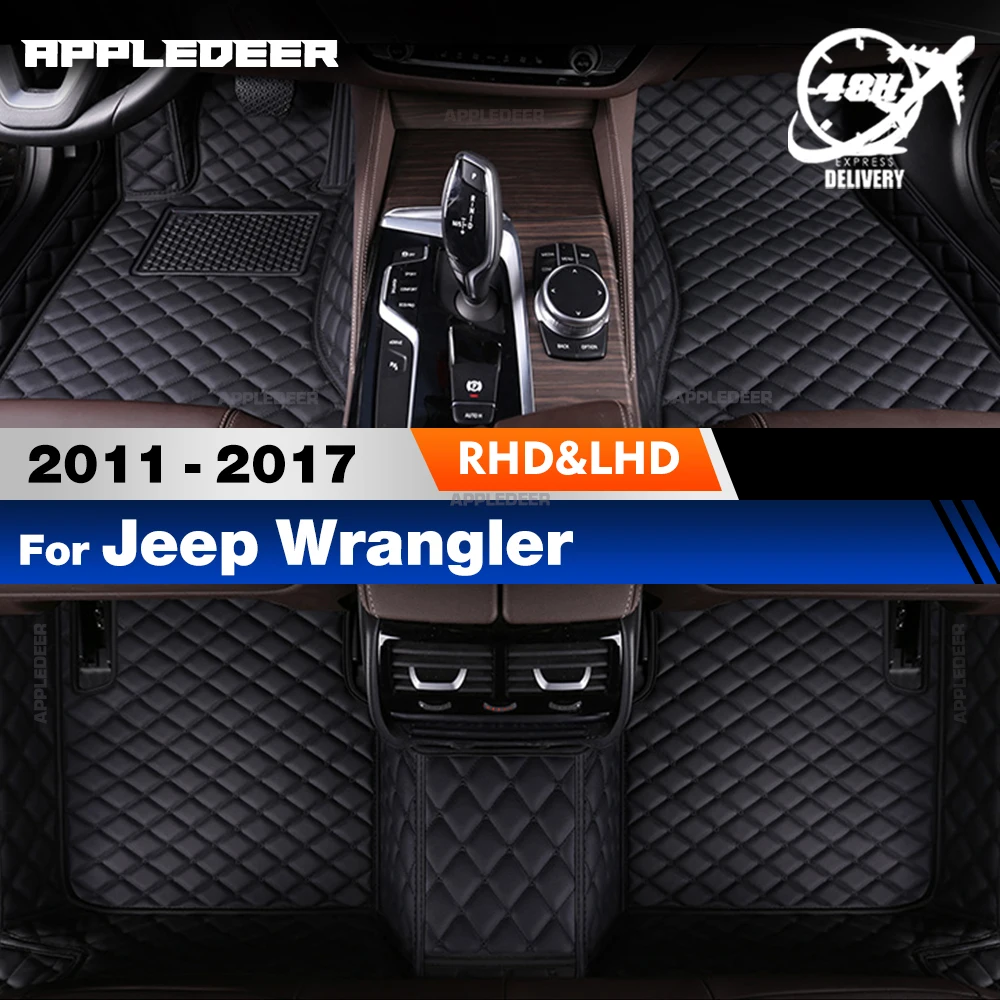 

Автомобильные коврики для Jeep Wrangler 2 двери 2011-2017 2016 2015 2014 13 12 на заказ автоматические подушечки для ног ковер чехол аксессуары для интерьера
