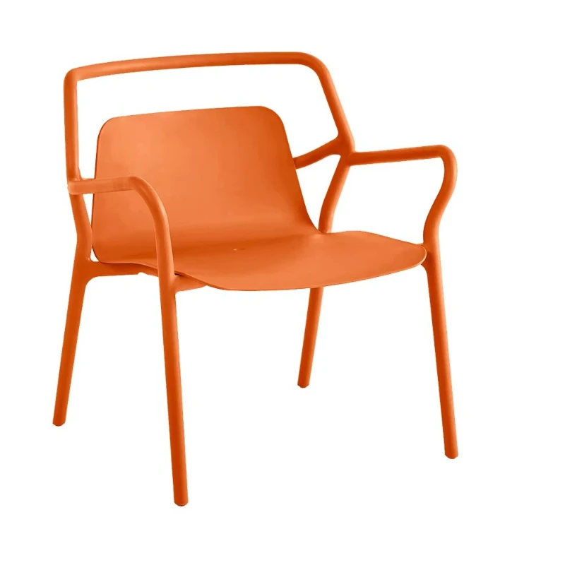 

Durable Ergonomic Design Orange Polypropylene Outdoor Chair with Armrests