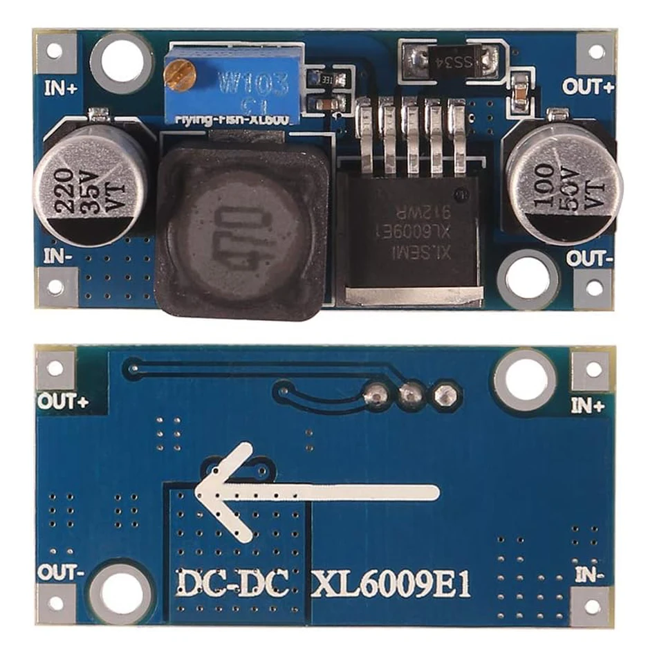 6Pc XL6009 Boost Converter Module DC-DC 3-32V to 5-35V Adjustable Output Voltage 4A Power Supply Power Converter Board Regulator