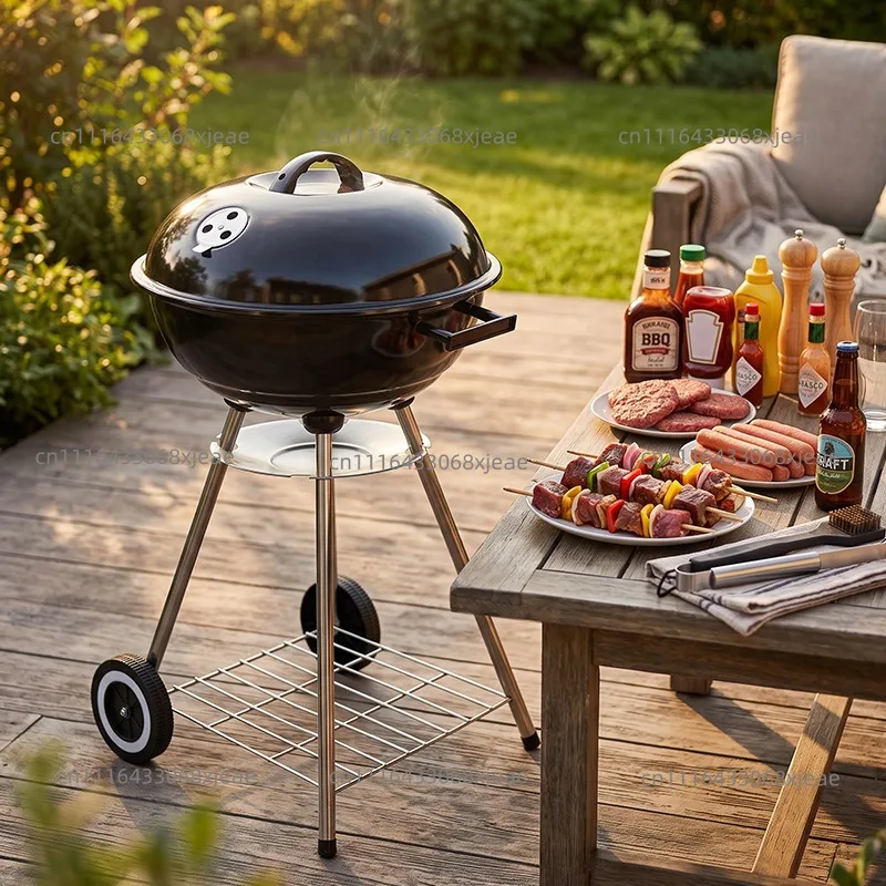 Barbecue Grill Household Round Apple Braise Grill Garden Charcoal Barbecue Grill Fireplace For Tea Boiling