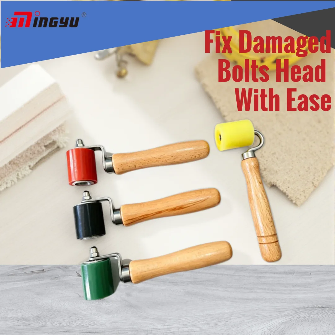 Silicone Pressure Rolling Wheel Wooden Handle Multi Purpose Tool For Waterproof Membrane Welding Auto Sound Insulation Wallpaper