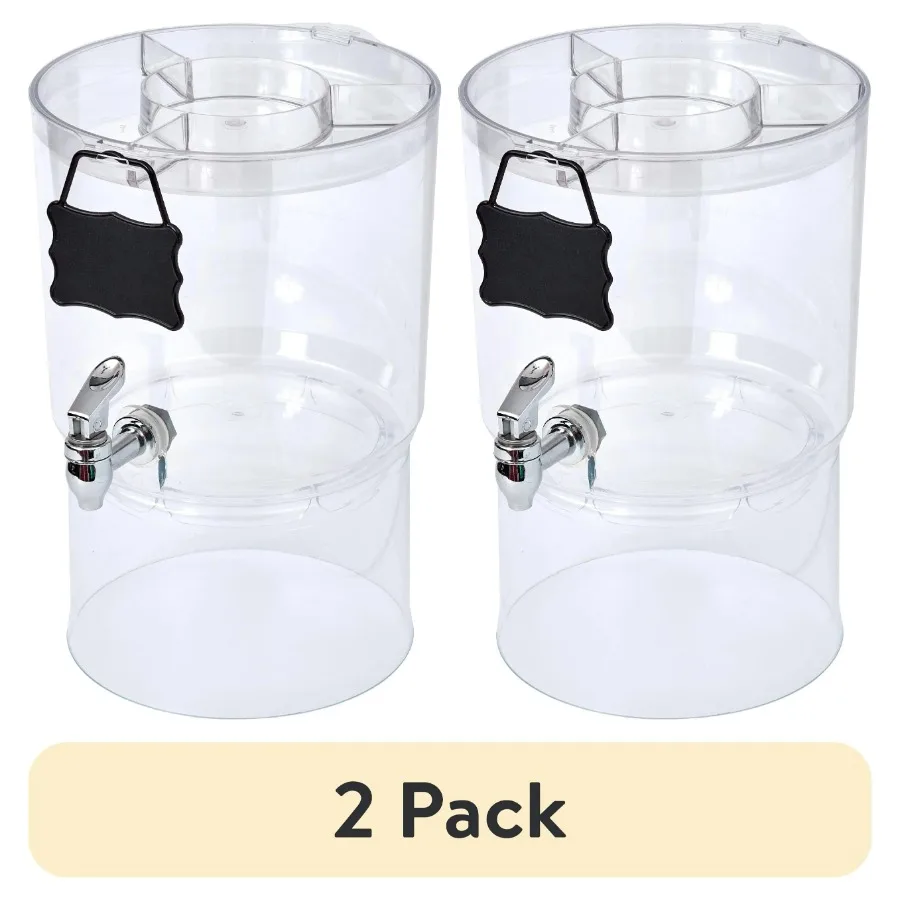 

(2 pack) Buddeez 2.0 Gallon Party Top Beverage Dispenser, Clear