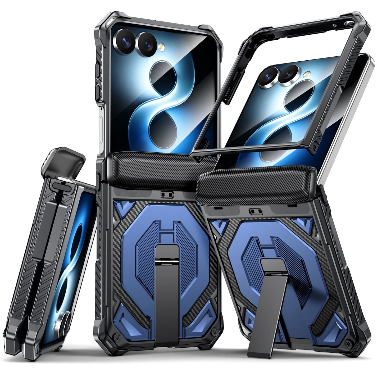 For Samsung Galaxy Z Flip 8 Case Fashion Spring axis Metal Stand Magnetic Fall protection Protective Cover For MagSafe Shell