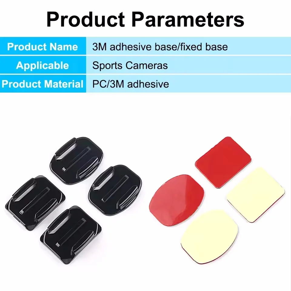 GoPro Heroアクセサリー用接着マウント、曲面/平面ステッカー、粘着パッド、ヘルメット用、GoPro、Insta360 X3、DJI Osmo Actionカメラ対応