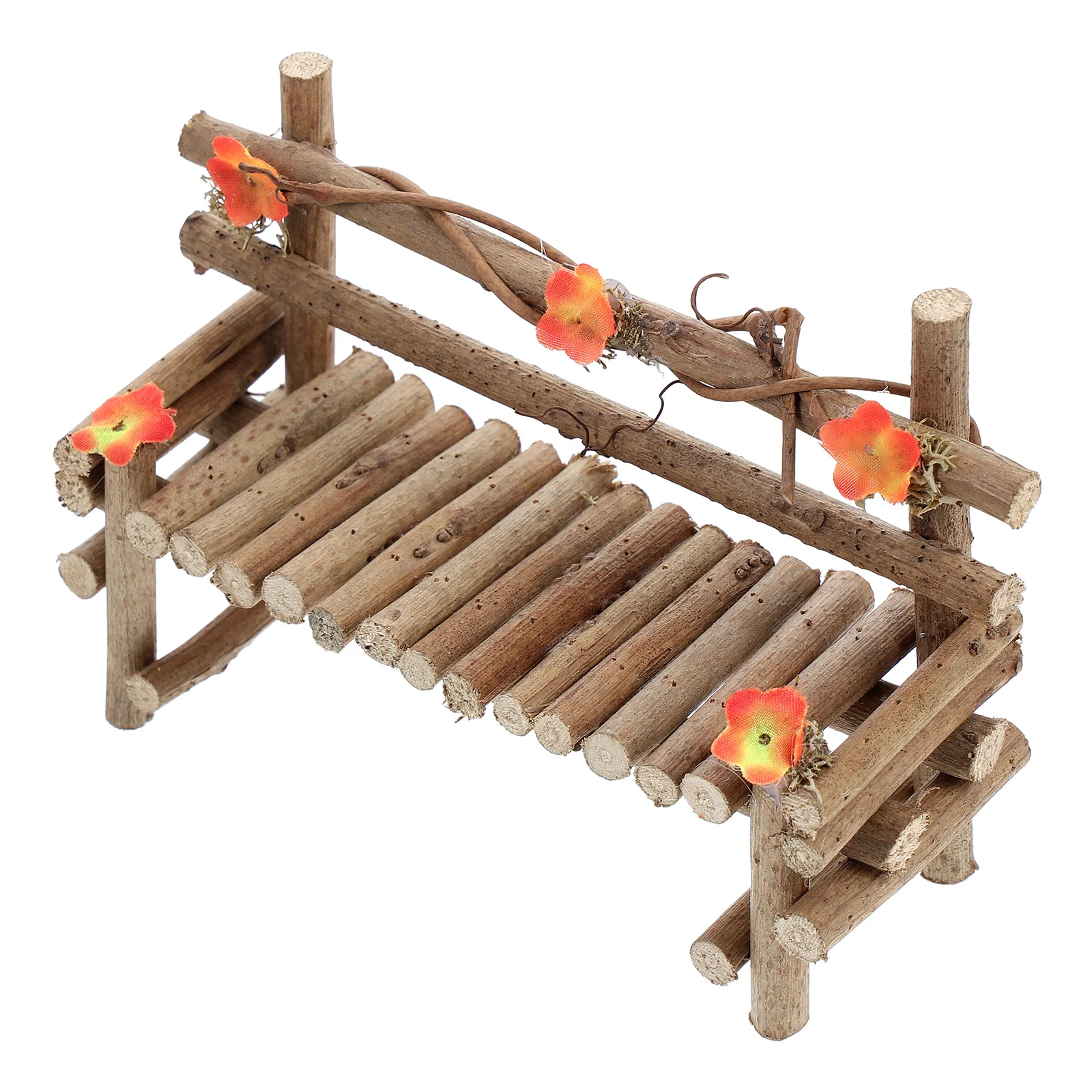 

Miniature Wooden Chair Ornament Realistic Design Small Dollhouse Park Bench Micro Landscape Decor Garden Accessories Mini House