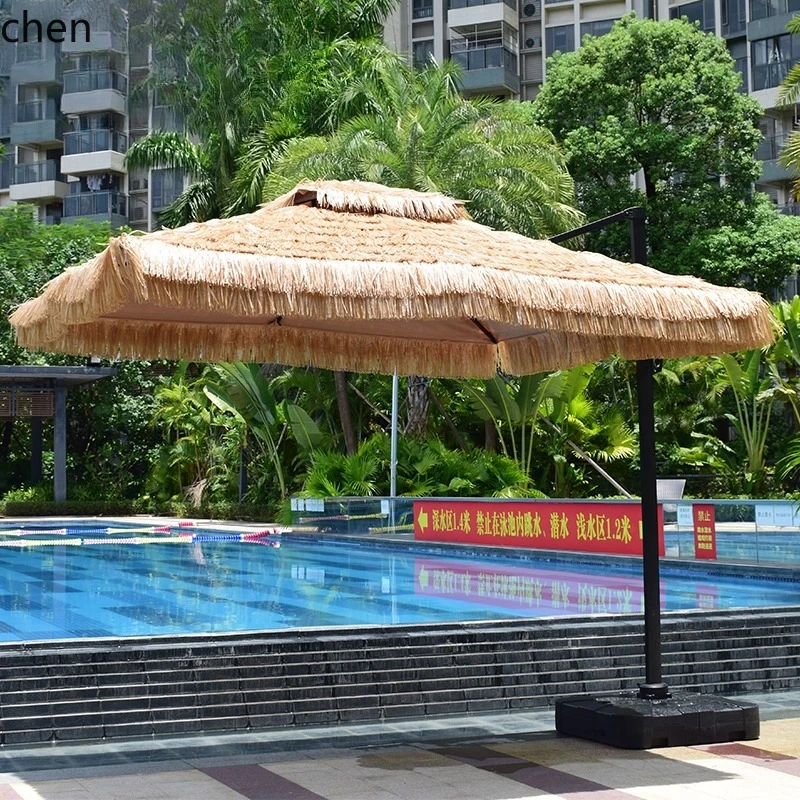 

YXY Thatched Parasol Courtyard Villa Garden Terrace Straw Outdoor Leisure Straw Roman Sun Umbrella