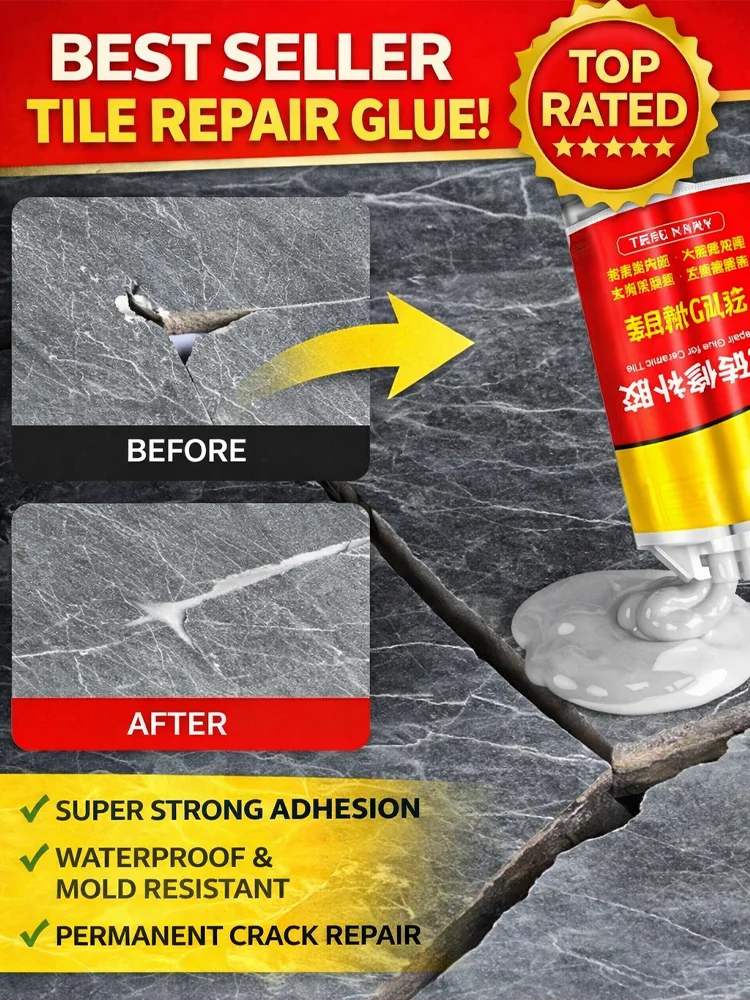 

Tile Crack Repair Glue Waterproof Tile Gap Filler Strong Adhesive for Marble Floors