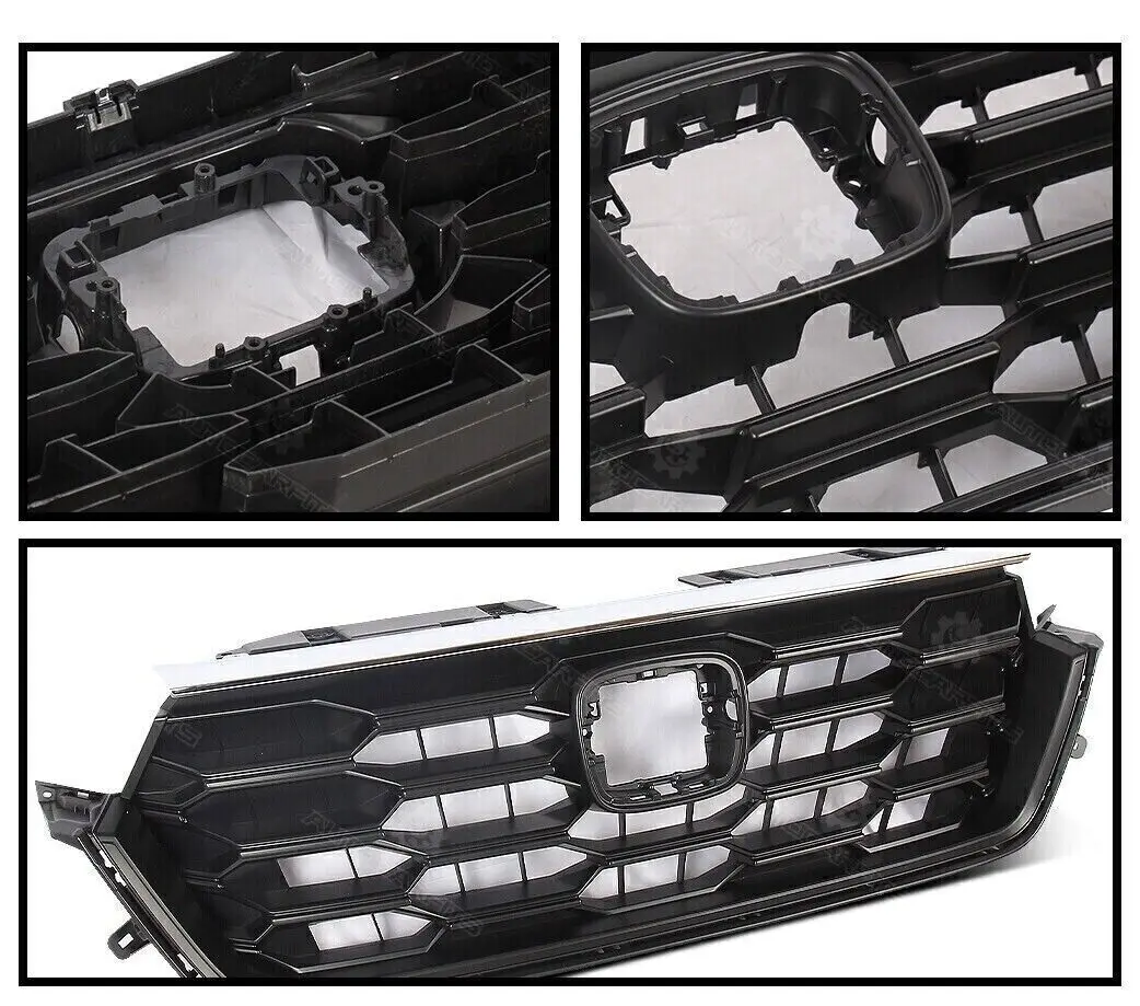 Black Front Grille Mesh Grill Bar Vent Trim Fits For Honda CR-V CRV 2023 2024