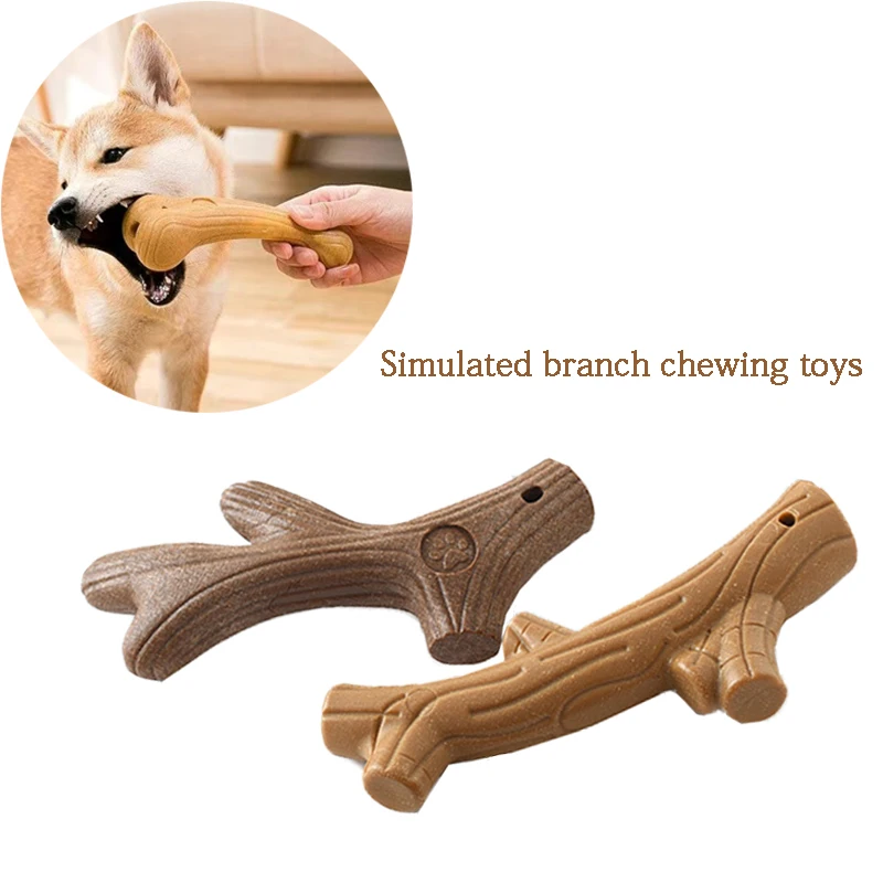 

Tree Branch Dog Chews Pet Chewing Toys Real Wood Powder + PP Dog Interactive Toy Chewable Wood Sticks With Original Flavor