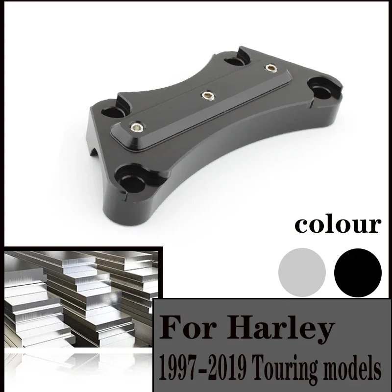 

FOR Harley Touring Models 1997-2019 Black Motorcycle Handlebar Clamp 1" Handlebar Risers Top Clamp