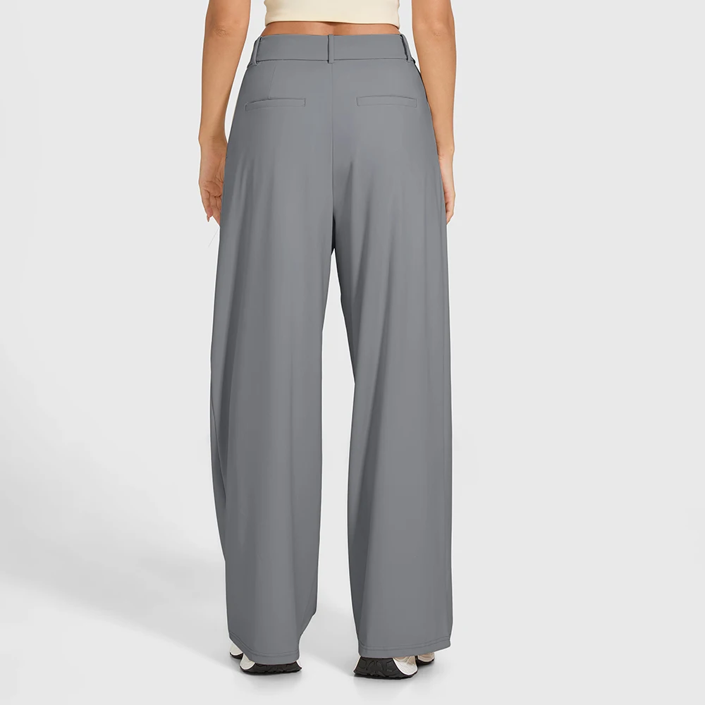 High Waist  Office Ladies Long Pants For Women Casual Fashion Trousers With Pockets Casual Loose Straight Pants Female