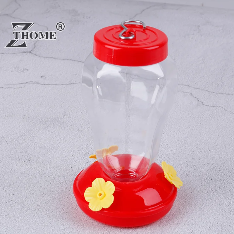 1pc Field Feeding Hummingbird Bottle Garden Outdoor Plastic Flower Iron Hook Feeder