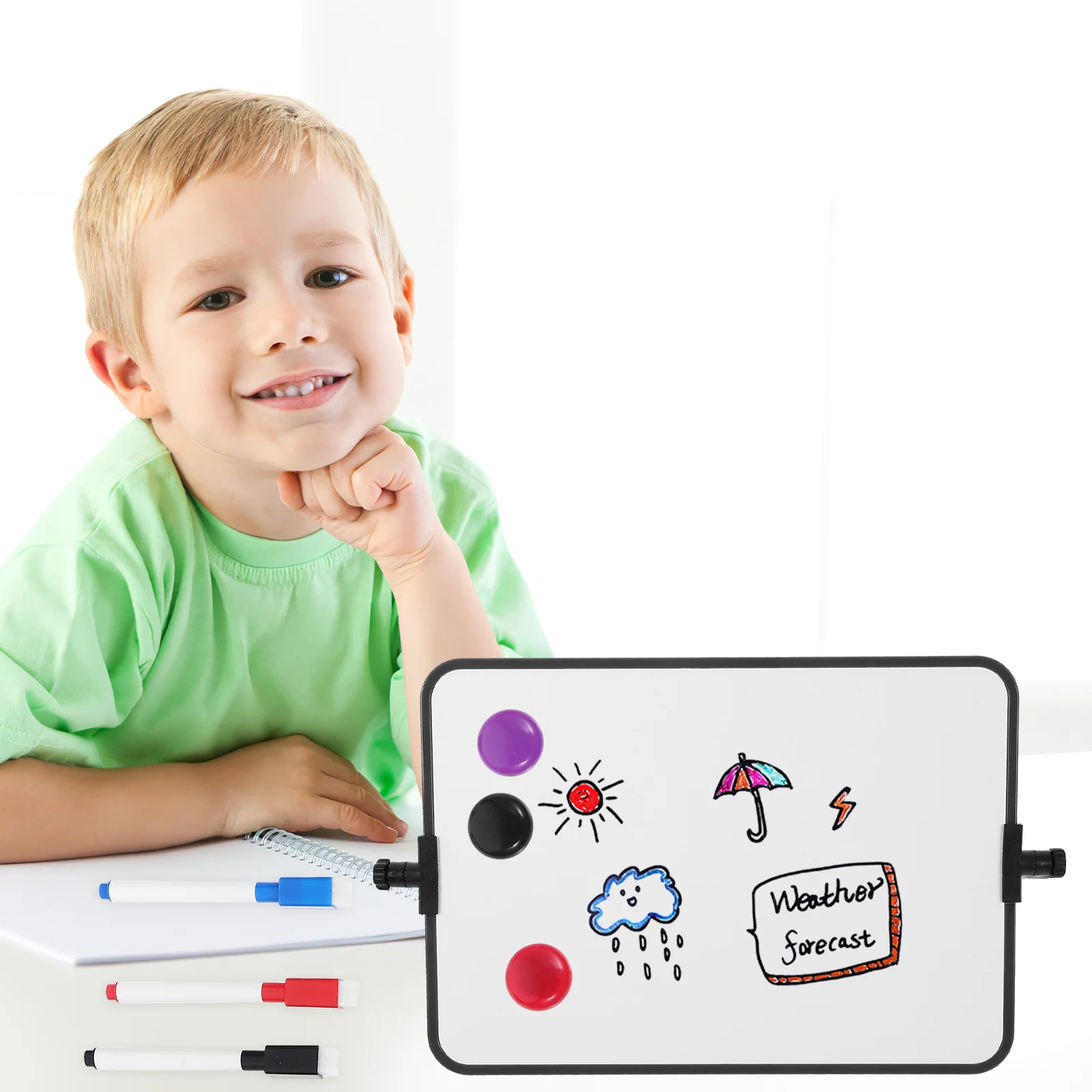 Imagem -03 - Double-sided Magnetic Whiteboard Quadro Branco Portátil Calendário Office Note Mensagem Suporte Escrita Convidado