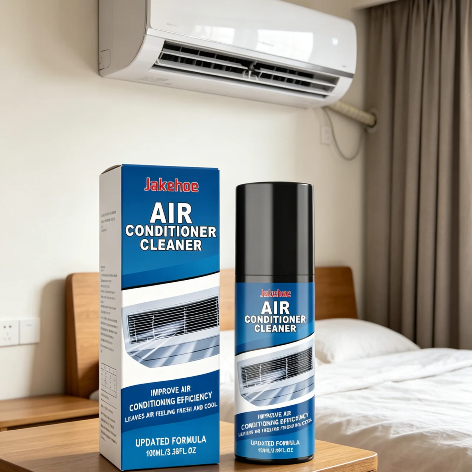Jakehoe Air Conditioner Foam Cleaner Powerful Cleaning Remove Stubborn Stains Easy Use Multi Purpose Air Conditioner Spray 100ml view 2