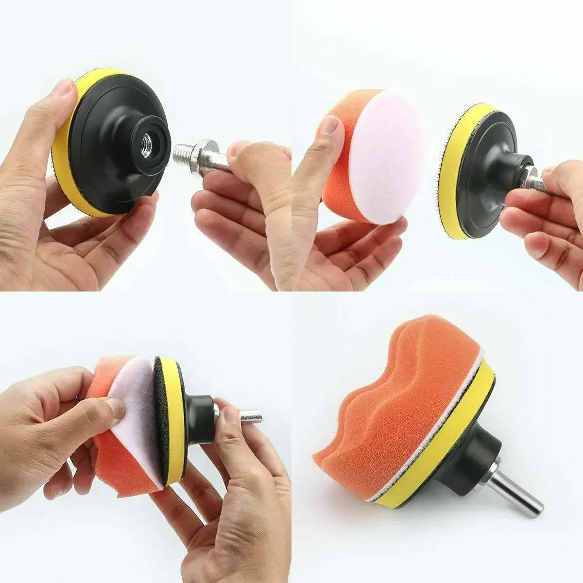 11PCS Car Polishing Sponge Pads Kit Foam Pad Buffer Kit Polishing Machine Wax Pads for Motorcycle Vehicle Removes Scratches